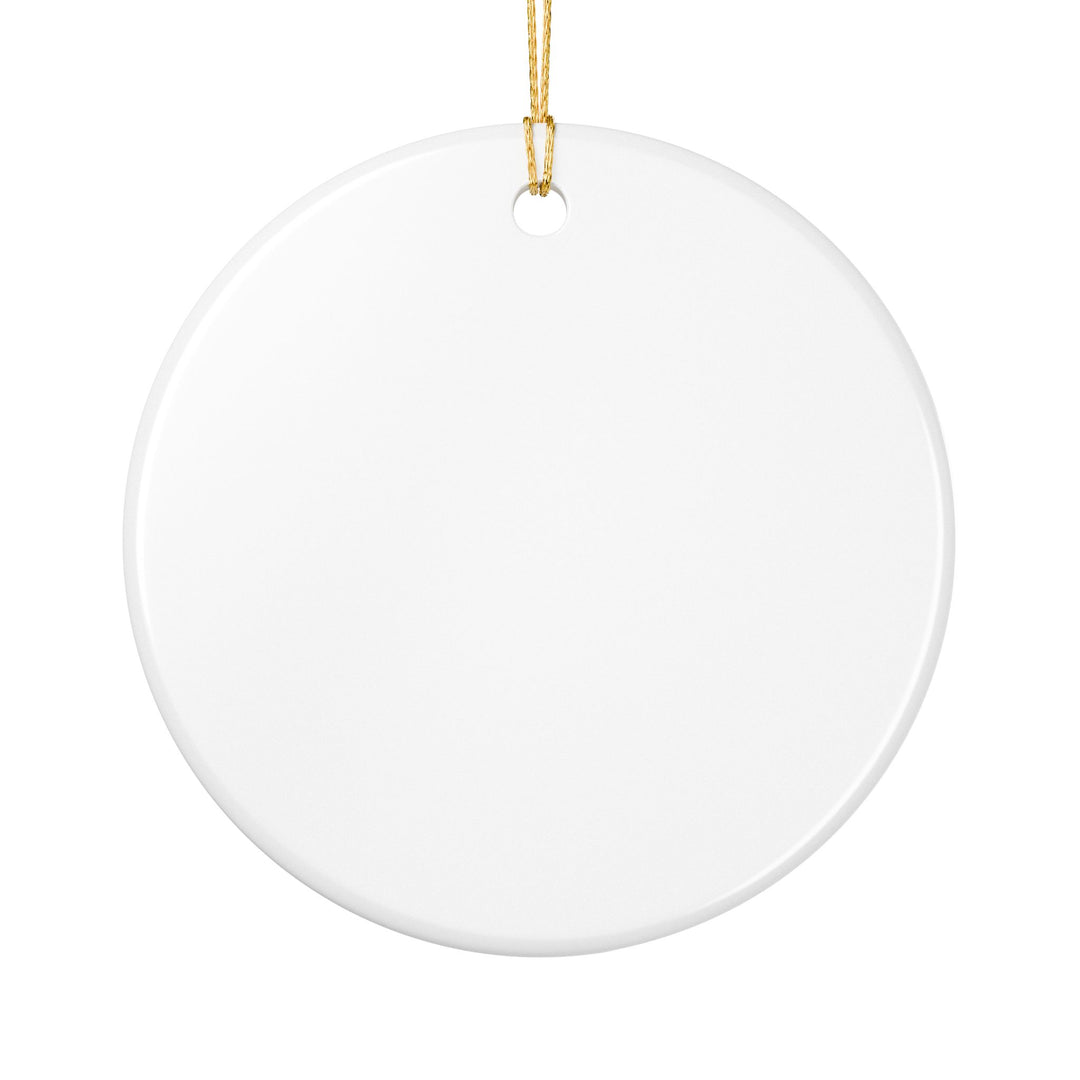 HO-HO-HO Ceramic Ornament — Round Christmas Tree Decoration