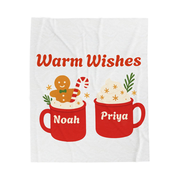 Plush Blanket - "Warm Wishes" Personalized Holiday Mug Design