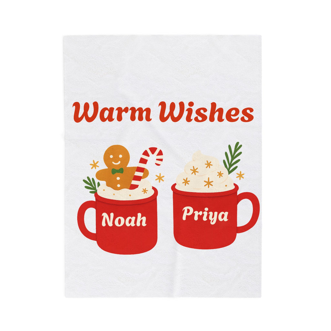 Plush Blanket - "Warm Wishes" Personalized Holiday Mug Design