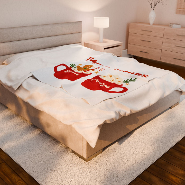 Plush Blanket - "Warm Wishes" Personalized Holiday Mug Design