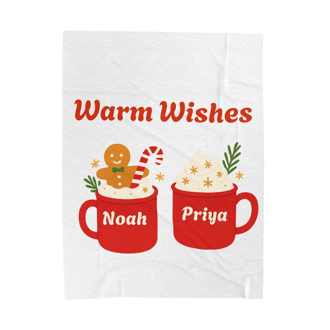Plush Blanket - "Warm Wishes" Personalized Holiday Mug Design