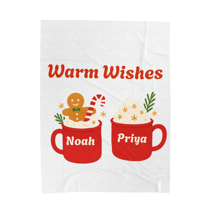 Plush Blanket - "Warm Wishes" Personalized Holiday Mug Design