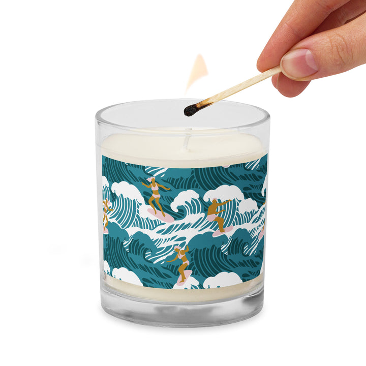 Glass jar soy wax candle
