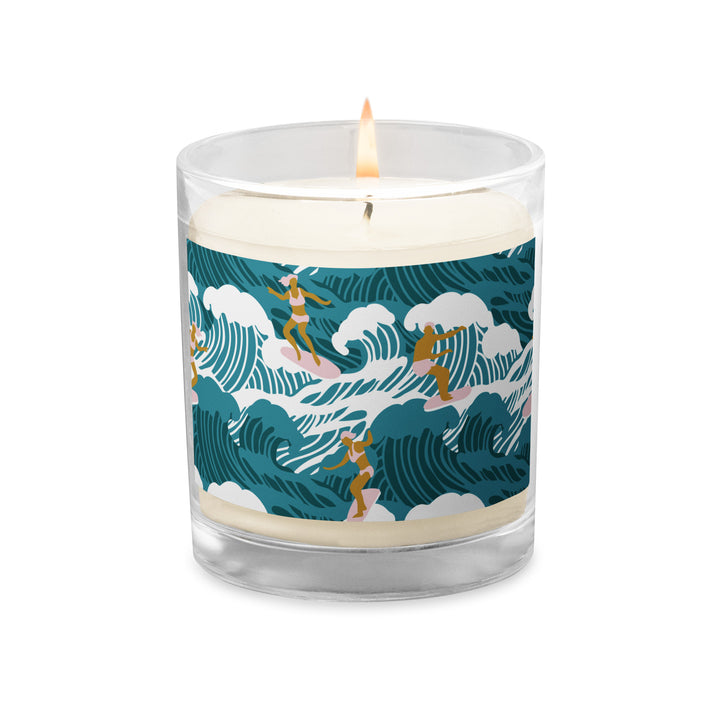 Glass jar soy wax candle