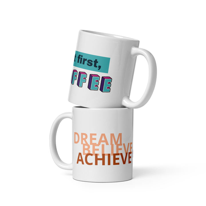 White glossy mug